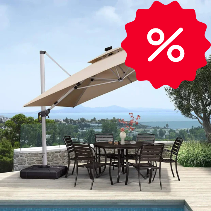 PatioGlam™ Parapluie LED à énergie solaire